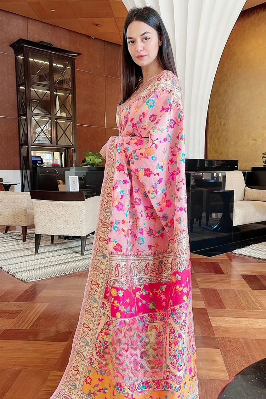 Women's Banarasi Soft Silk Saree with Exclusive Jacquard Border Blouse