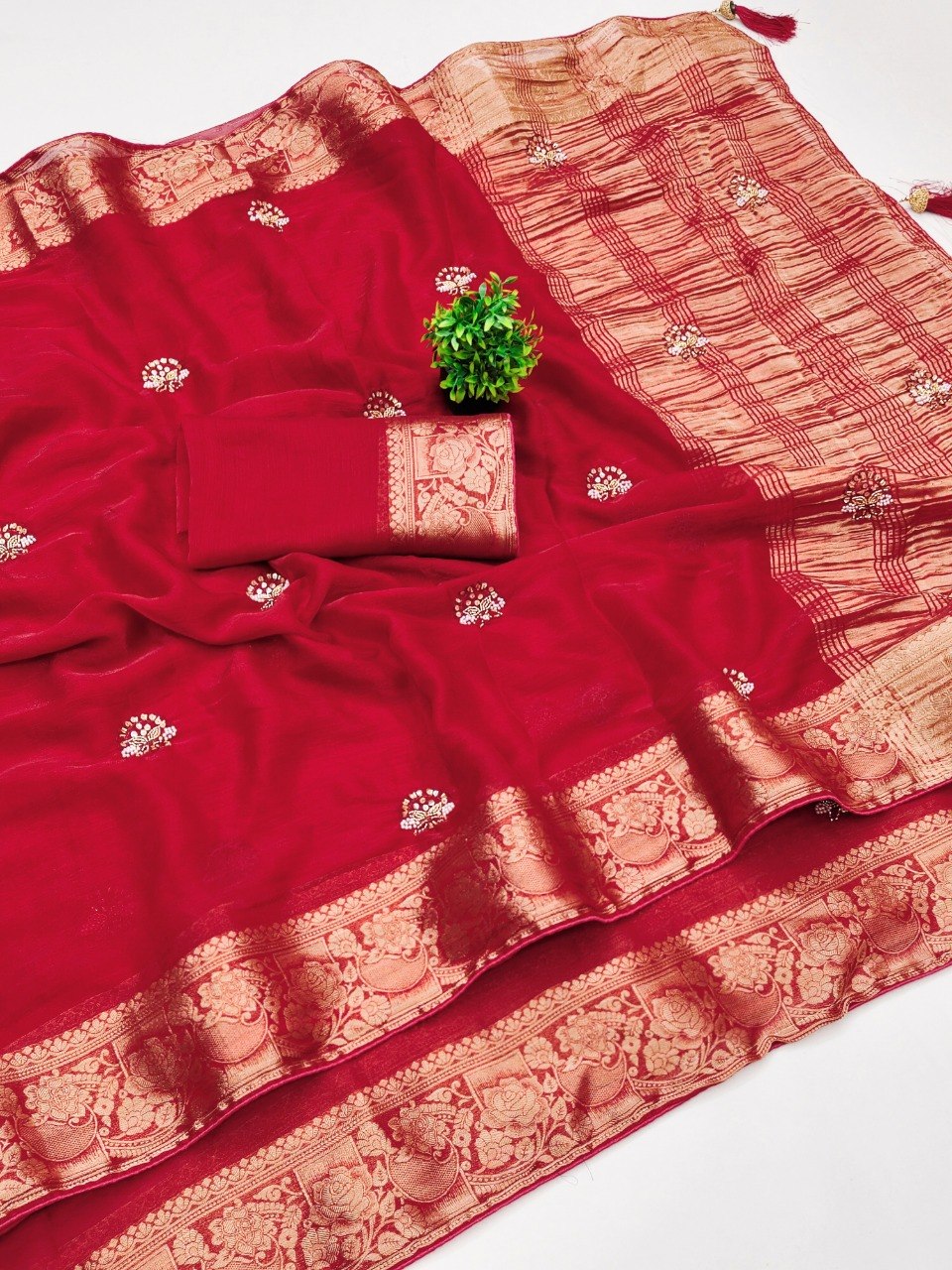 Traditional Banarasi Soft Silk Saree with Exclusive Jacquard Blouse