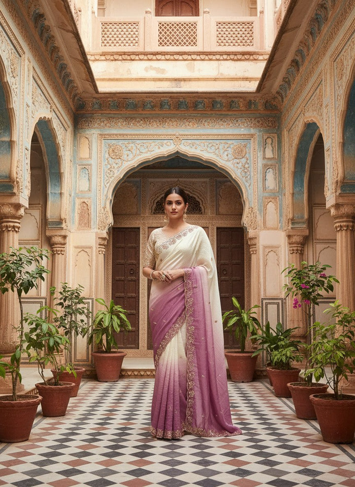 Premium gold crush Saree With Original beeds work with butti design "KTD 3010"