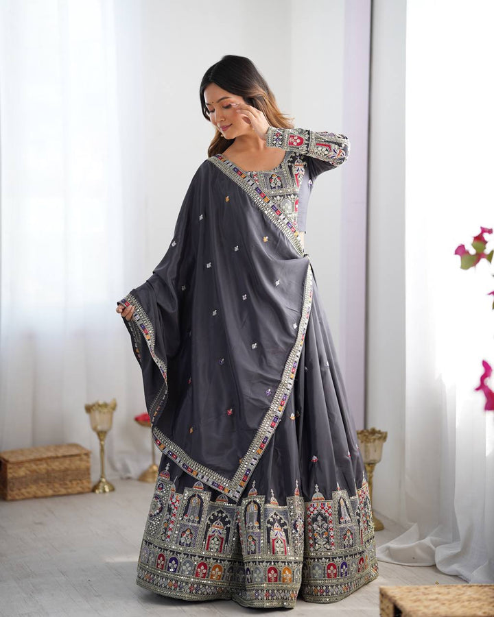 Natural Crepe Silk Coding Dori Sequence Work Lehenga Choli ✨*QRC-400*