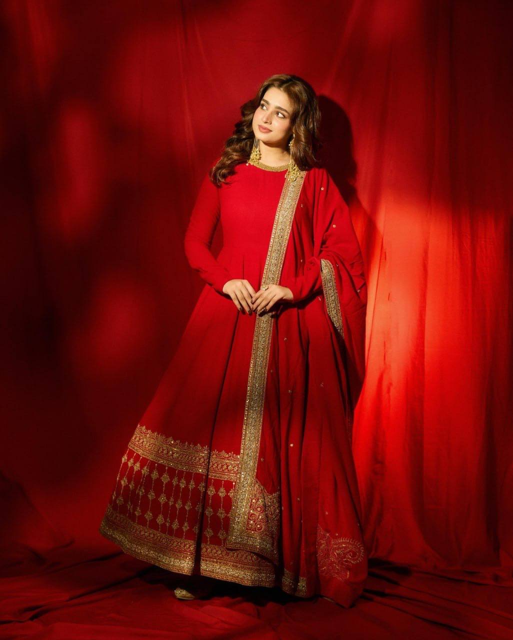 Heavy Flair Vichitra Silk Embroidered Gown Set