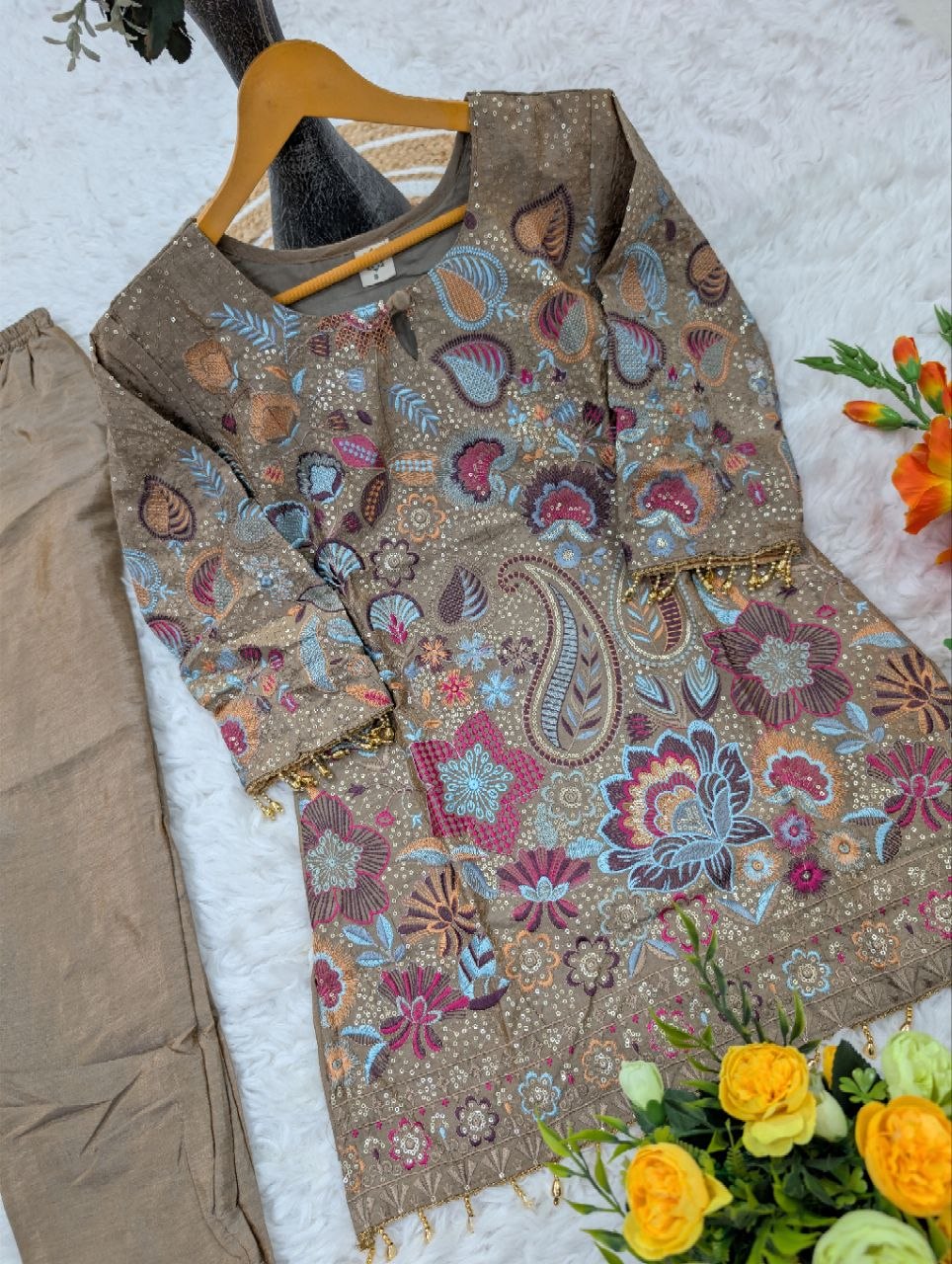 Elegant NC Vichitra Silk Co-Ord Set for Casual & Party Wear