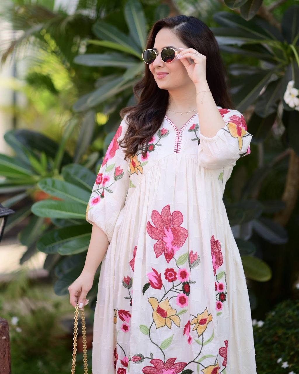 Designer Rayon Embroidered Gown for Women