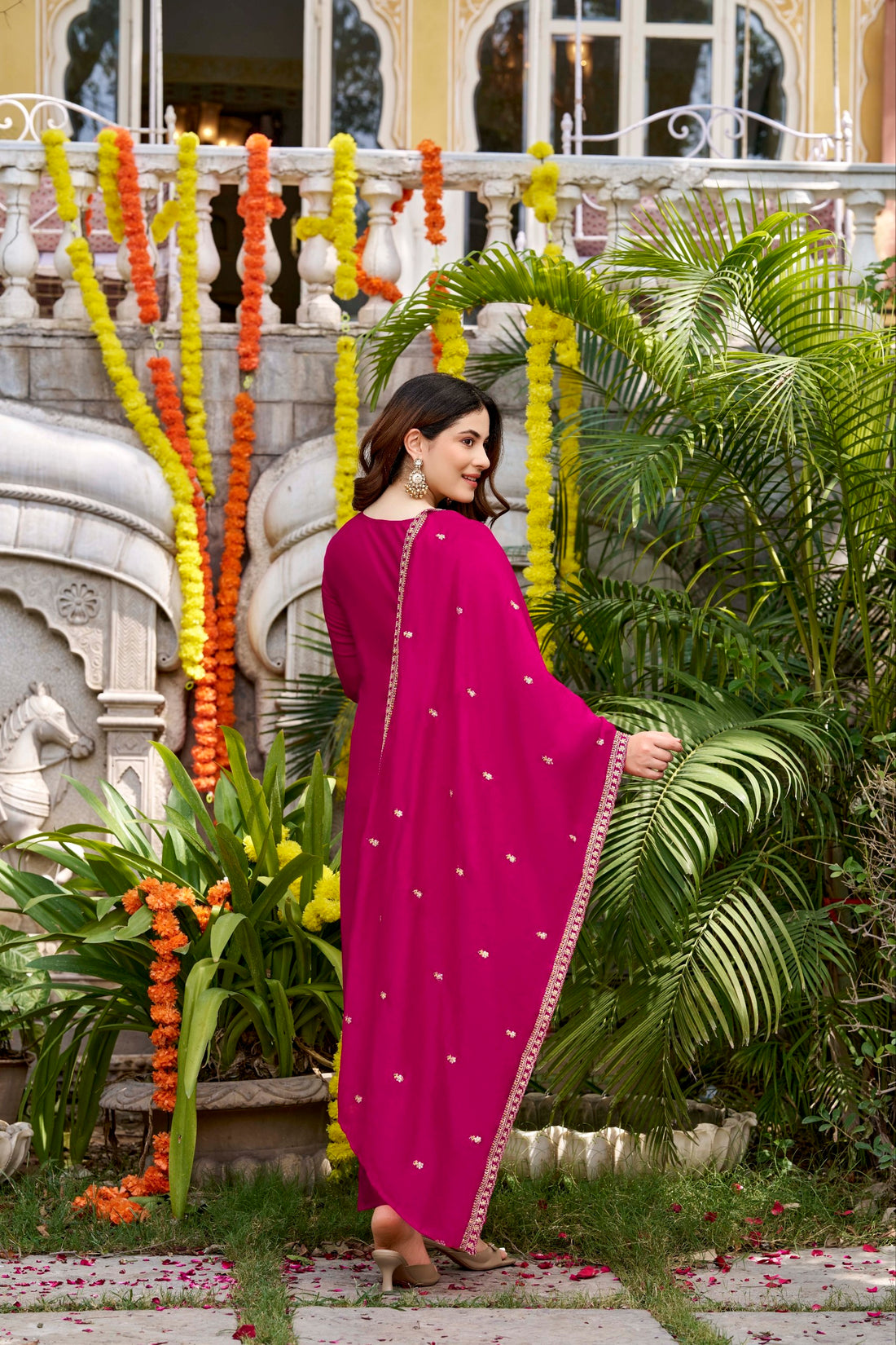Women’s Pure Viscose Chanderi Embroidered Kurti Pant Set with Premium Chanderi Dupatta