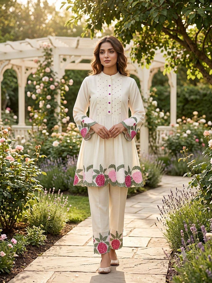 Designer Roman Fabric Co-Ord Set for Women