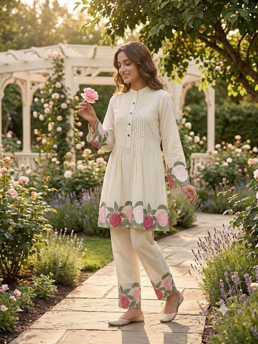 Designer Roman Fabric Co-Ord Set for Women