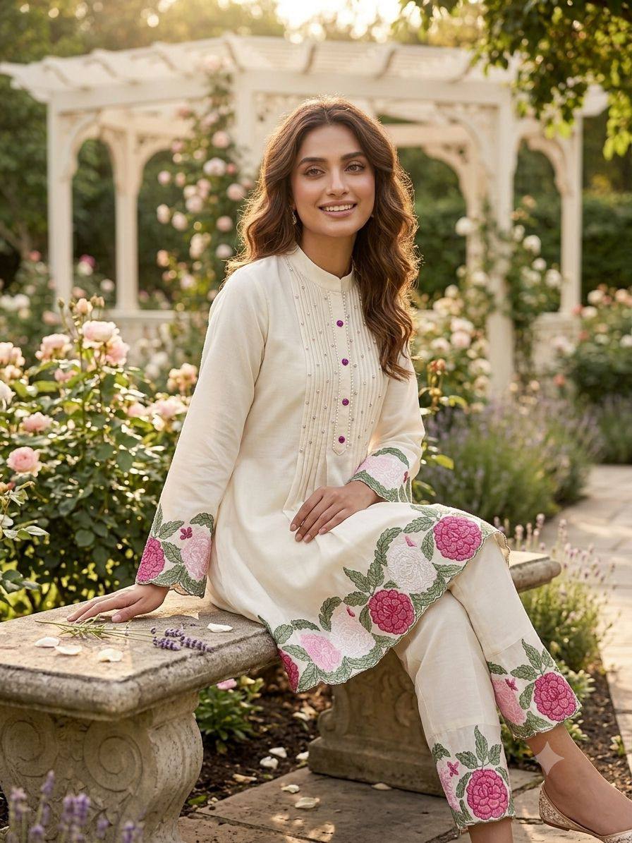 Designer Roman Fabric Co-Ord Set for Women