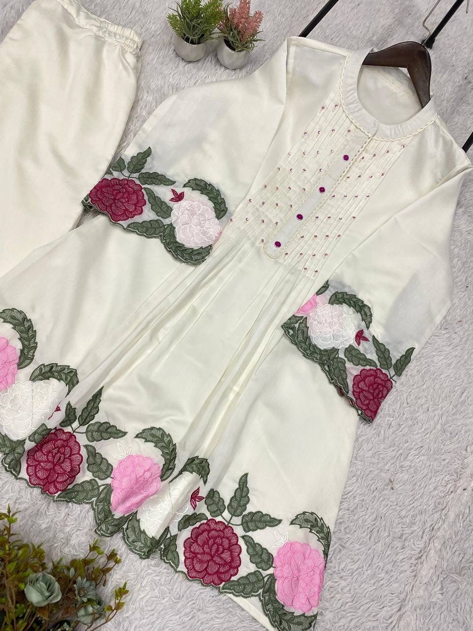 Designer Roman Fabric Co-Ord Set for Women