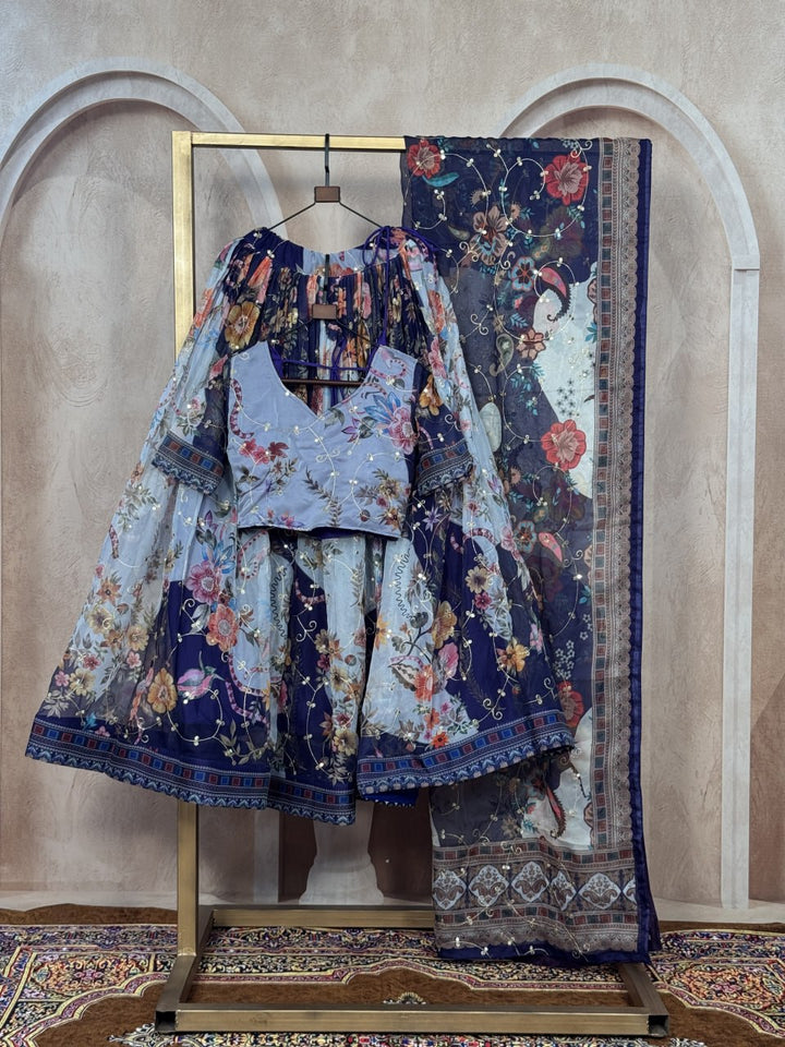 Luxury Tabby Silk Lehenga with Rich Digital Print