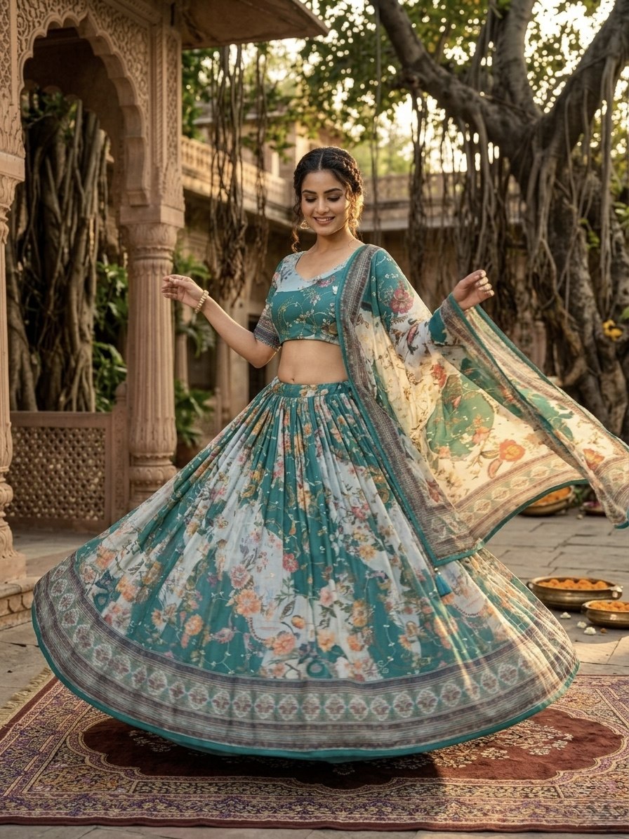 Designer Tabby Silk Lehenga Choli for Women