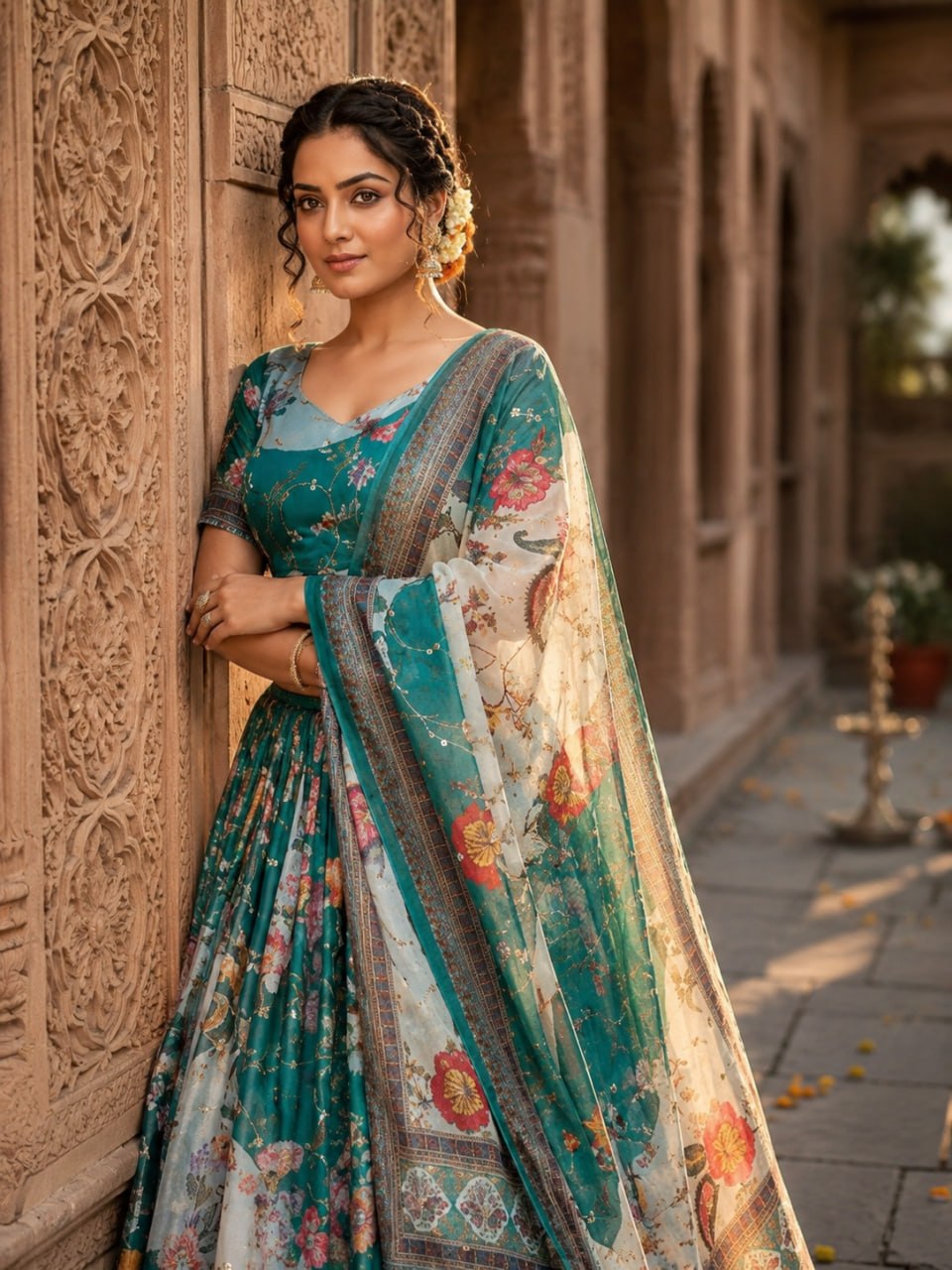 Designer Tabby Silk Lehenga Choli for Women