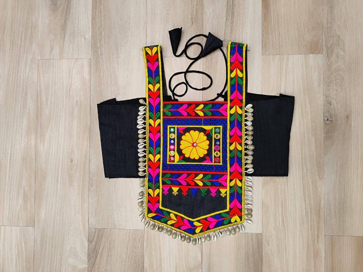 Designer Satin Kutchi Gamthi Embroidered Top for Women SurMira Fashion
