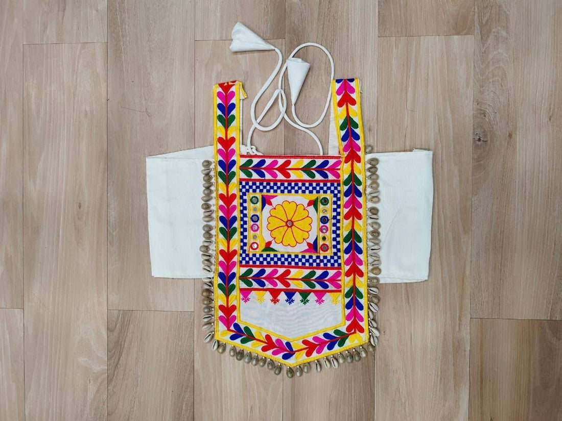 Designer Satin Kutchi Gamthi Embroidered Top for Women SurMira Fashion