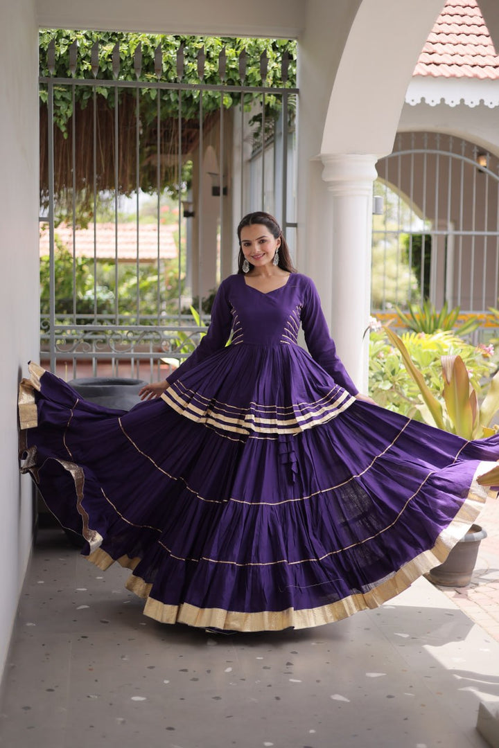 Women’s Cora Cotton Lehenga Choli Set with Gota Patti & Lace Work SurMira Fashion