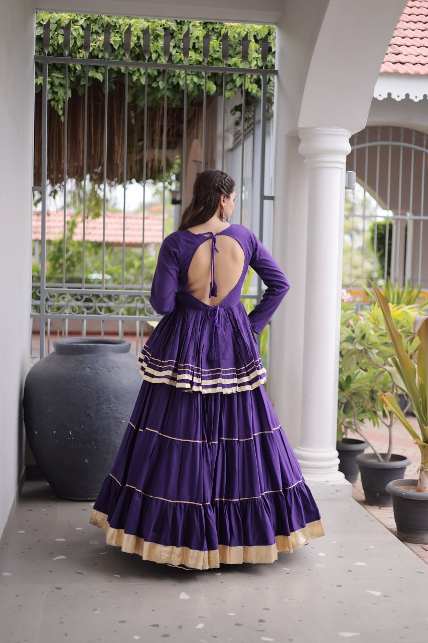 Women’s Cora Cotton Lehenga Choli Set with Gota Patti & Lace Work SurMira Fashion
