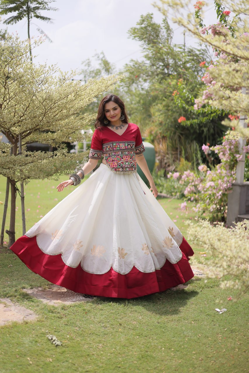 Festive Wear Roman Lehenga with 24 Kali 6 Meter Flair SurMira Fashion