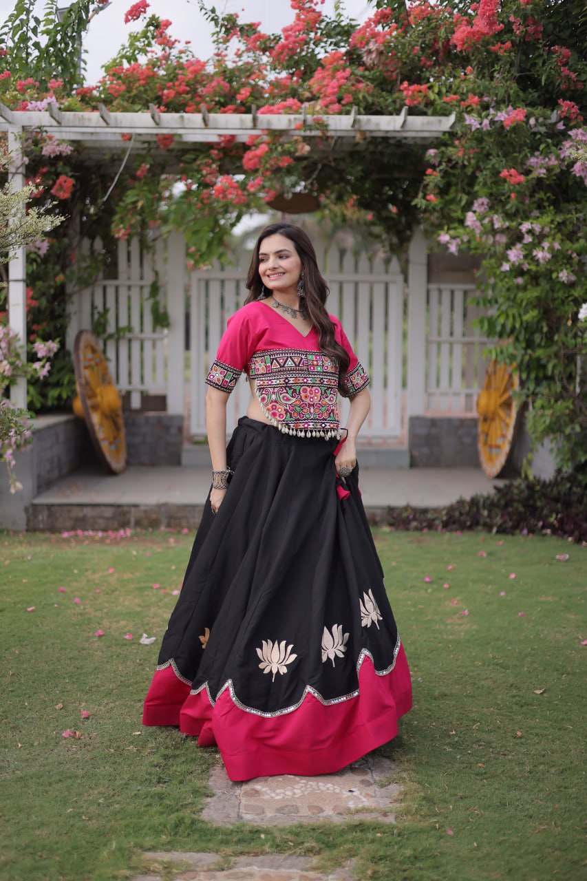 Navratri Special Roman Silk Lehenga Choli for Women SurMira Fashion