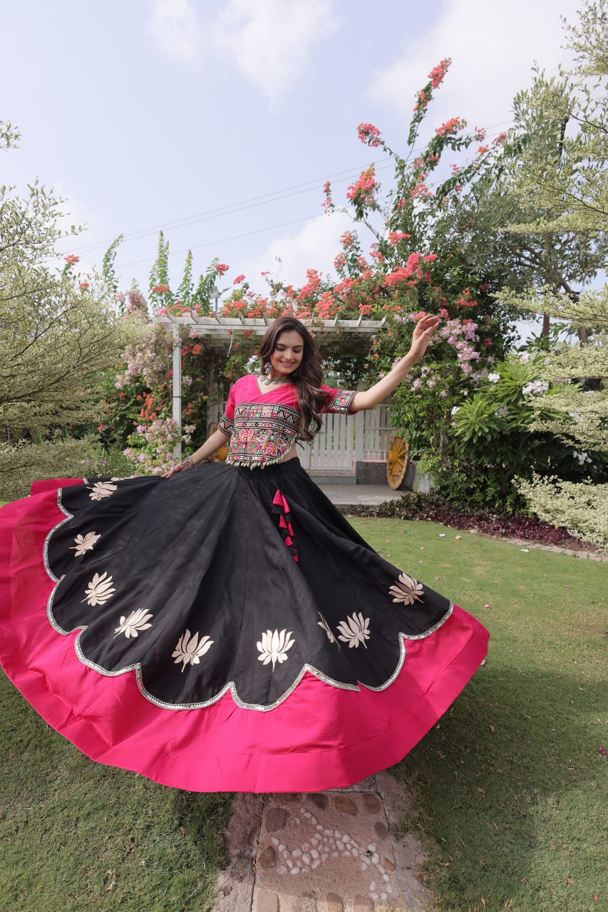 Navratri Special Roman Silk Lehenga Choli for Women SurMira Fashion