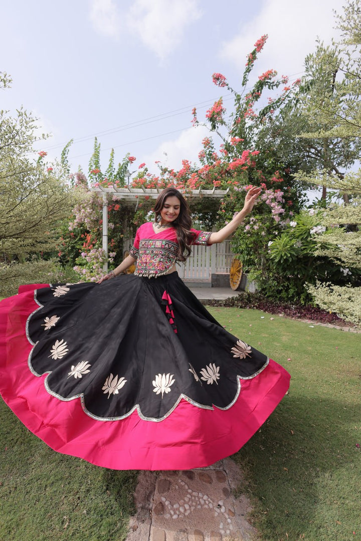 Navratri Special Roman Silk Lehenga Choli for Women SurMira Fashion