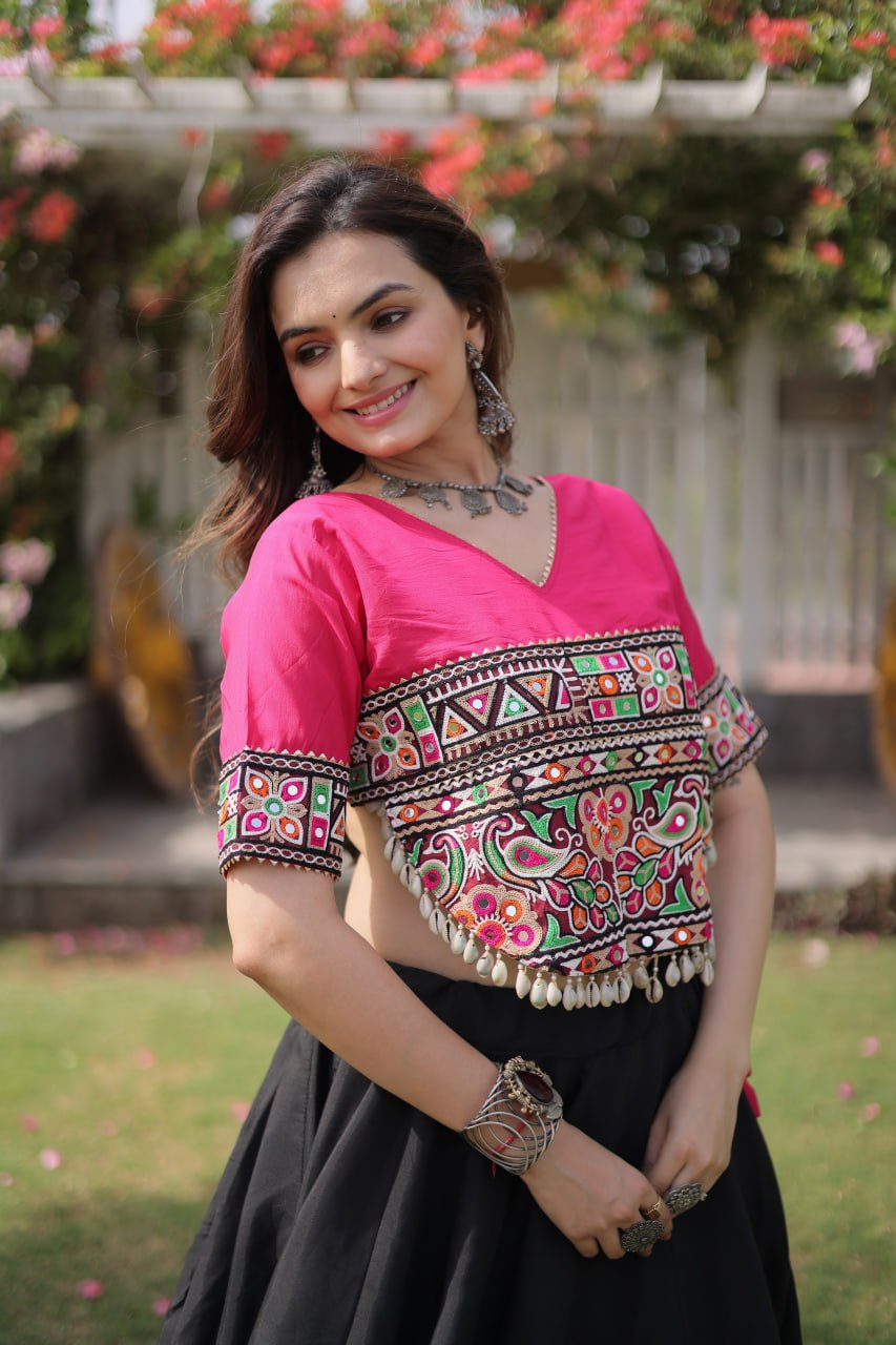 Navratri Special Roman Silk Lehenga Choli for Women SurMira Fashion