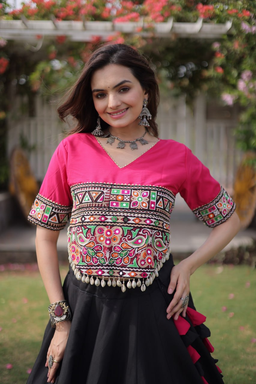 Navratri Special Roman Silk Lehenga Choli for Women SurMira Fashion