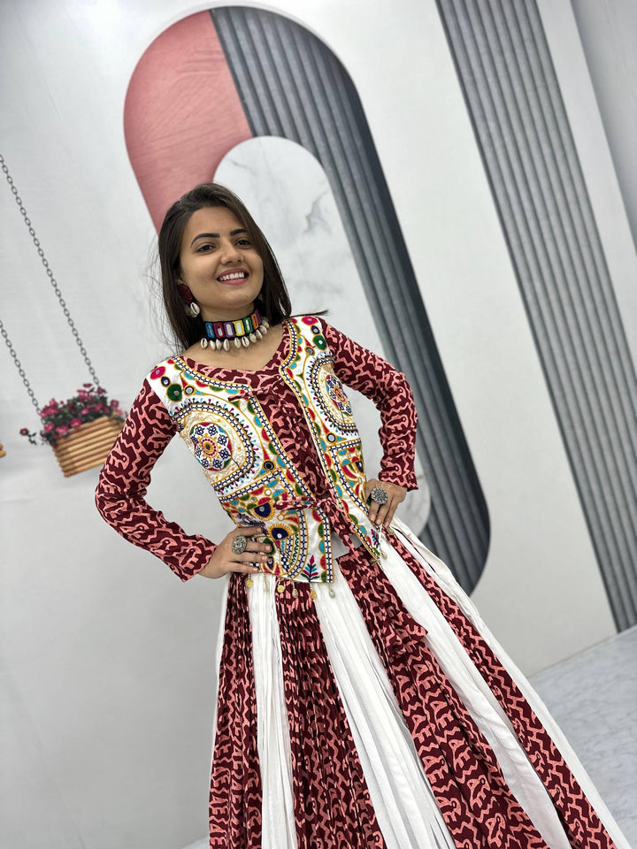 Women’s Pure Cotton Lehenga Choli with Gamathi Embroidery & 6 Meter Flair SurMira Fashion