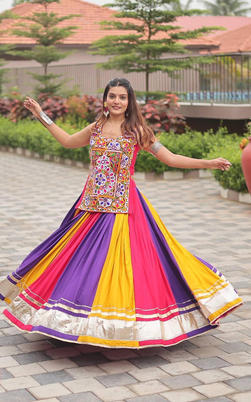 Navratri Special Cotton Lehenga with Real Mirror Work SurMira Fashion