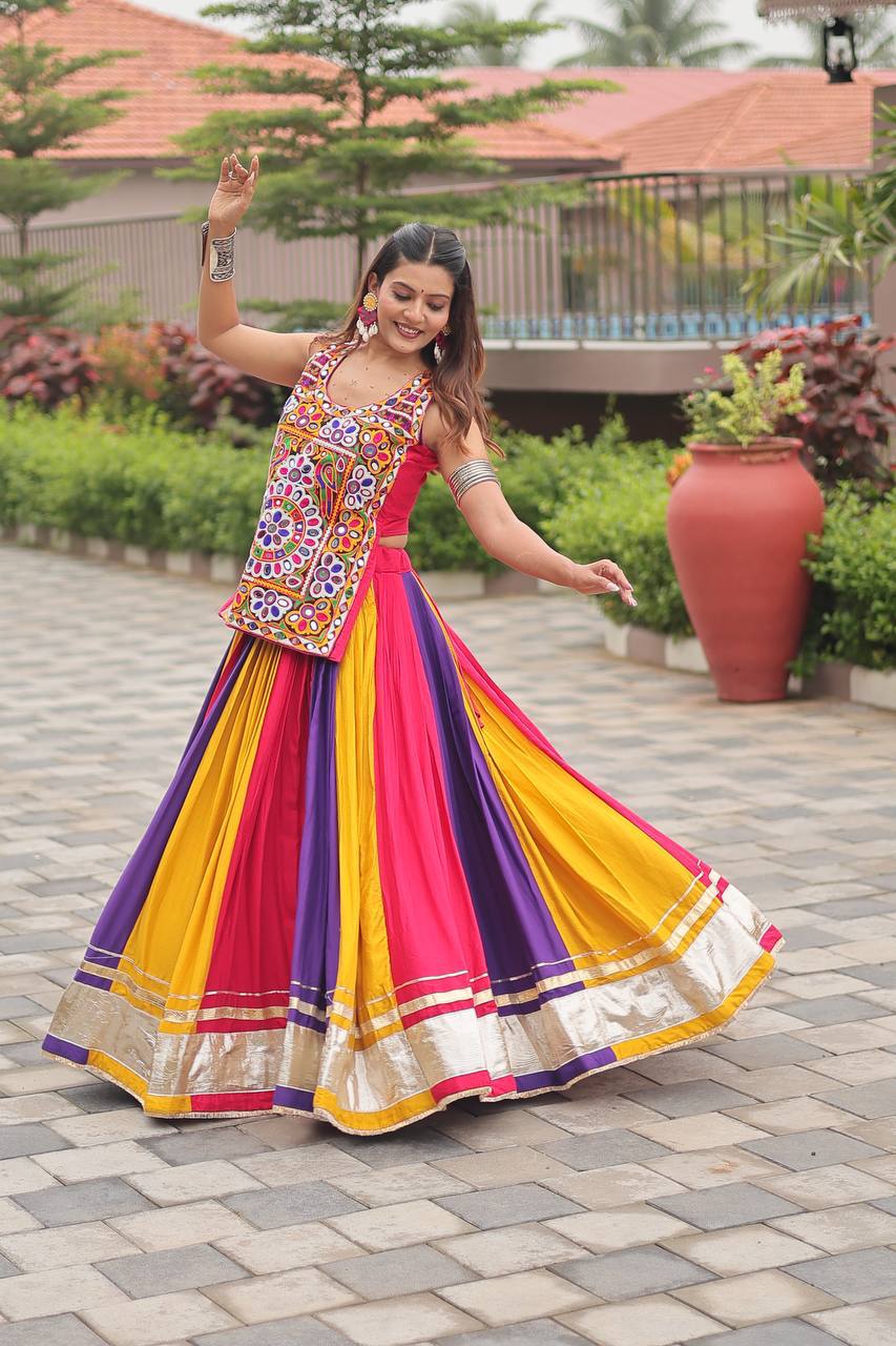 Navratri Special Cotton Lehenga with Real Mirror Work SurMira Fashion