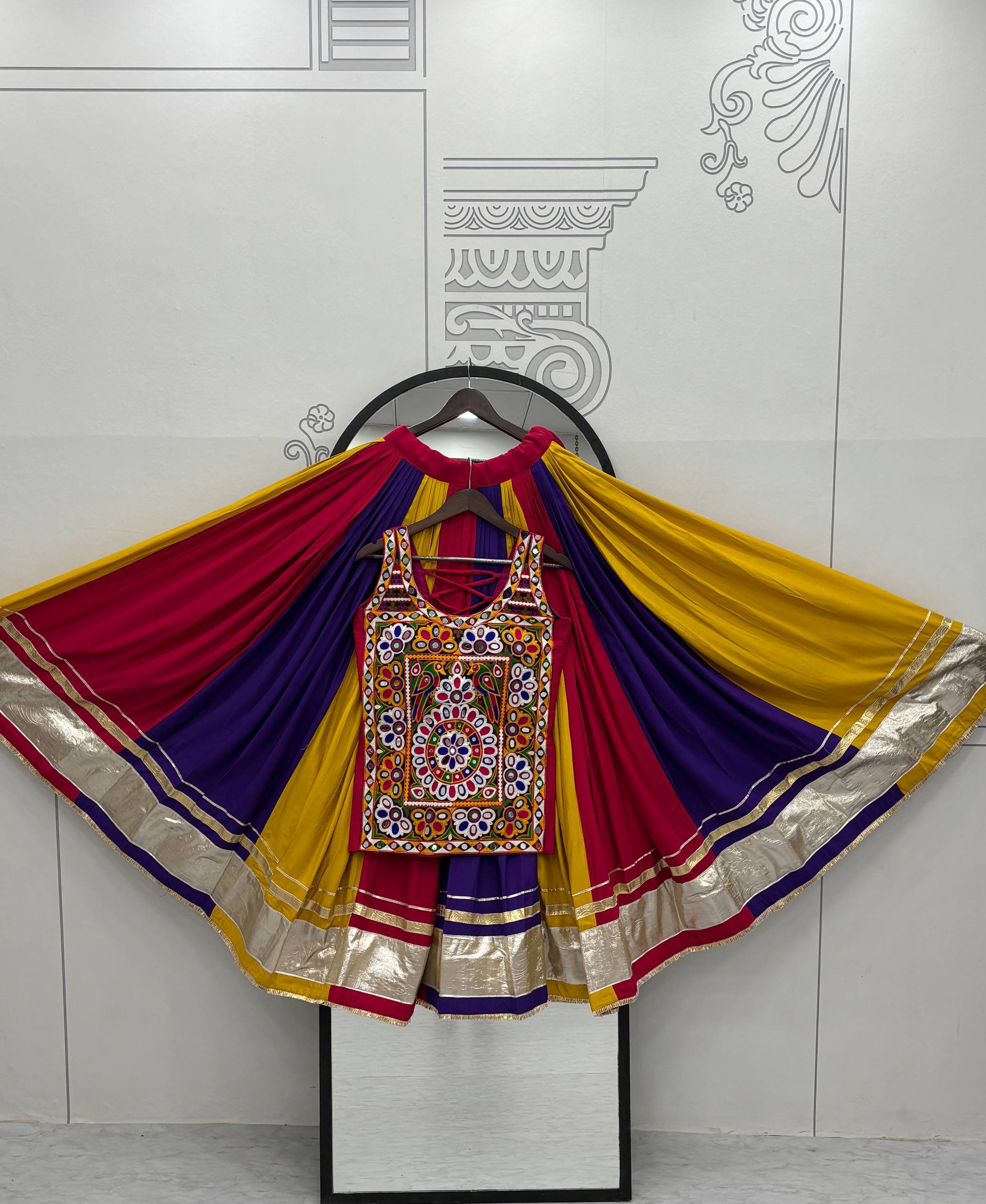 Navratri Special Cotton Lehenga with Real Mirror Work SurMira Fashion