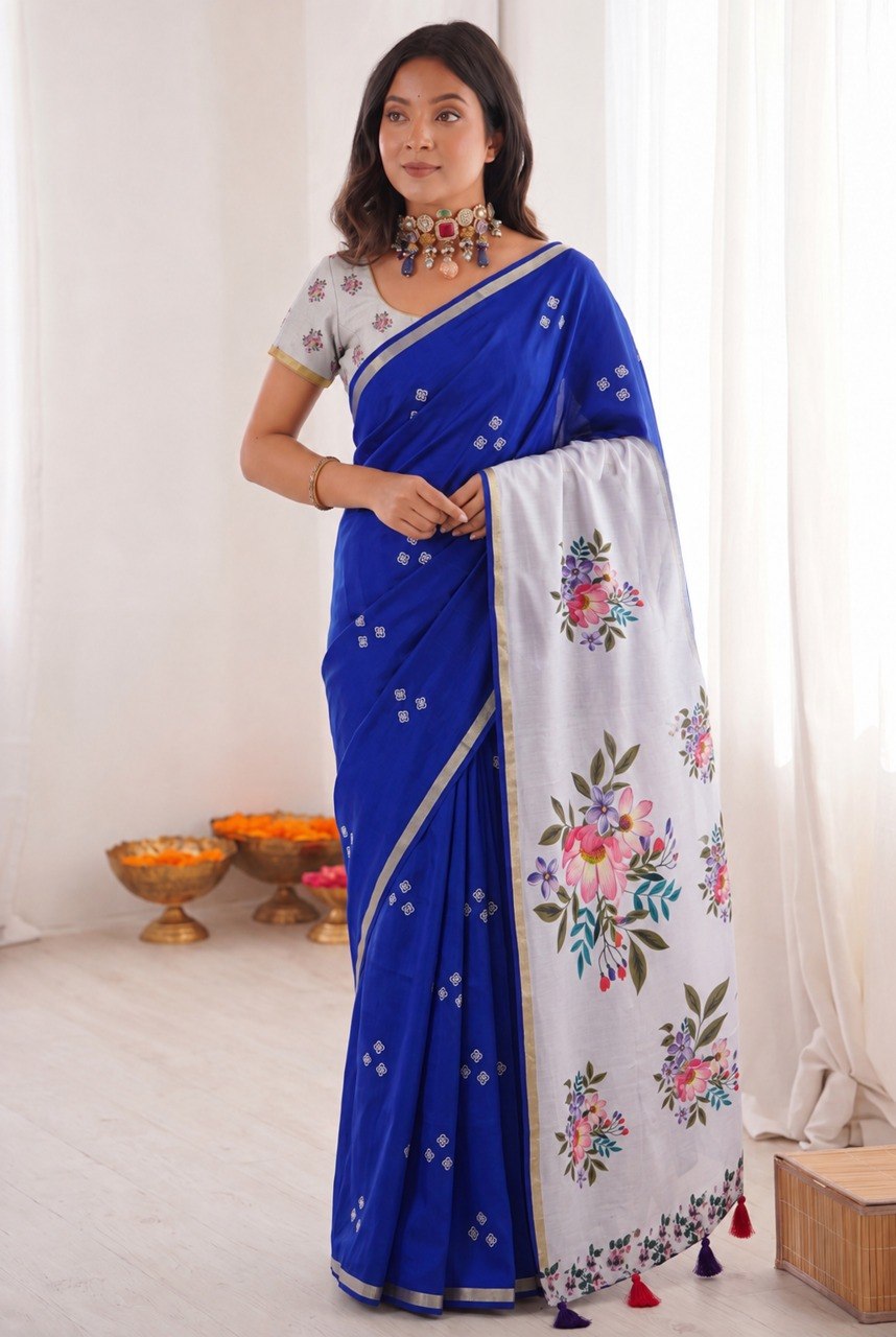 Premium Mul Cotton Silk Saree with Zari Border SurMira Fashion