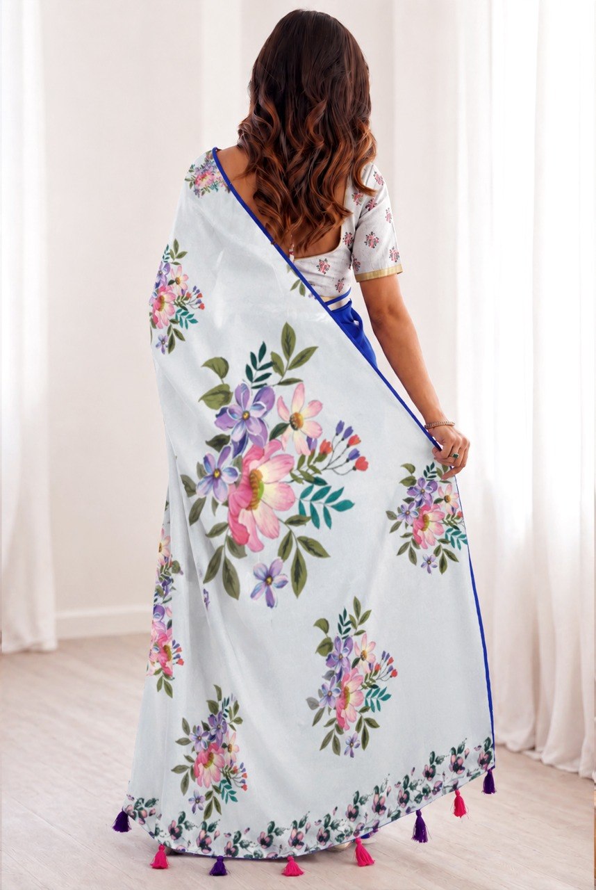 Premium Mul Cotton Silk Saree with Zari Border SurMira Fashion