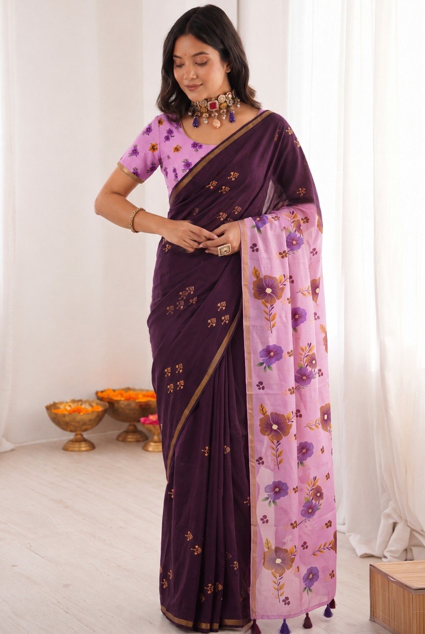 Women’s Mul Cotton Silk Bandhej Saree with Traditional Zari Border SurMira Fashion