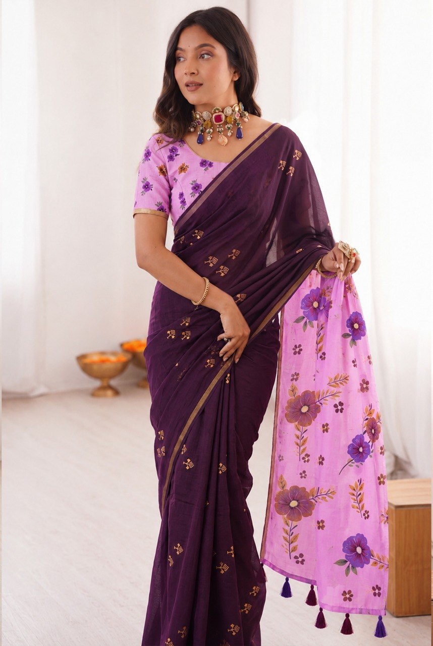 Women’s Mul Cotton Silk Bandhej Saree with Traditional Zari Border SurMira Fashion
