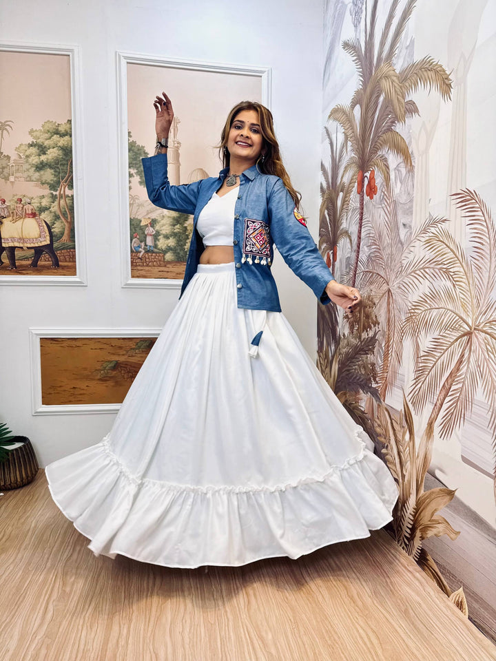 Navratri Special Cotton Lehenga Choli with Mirror Work SurMira Fashion