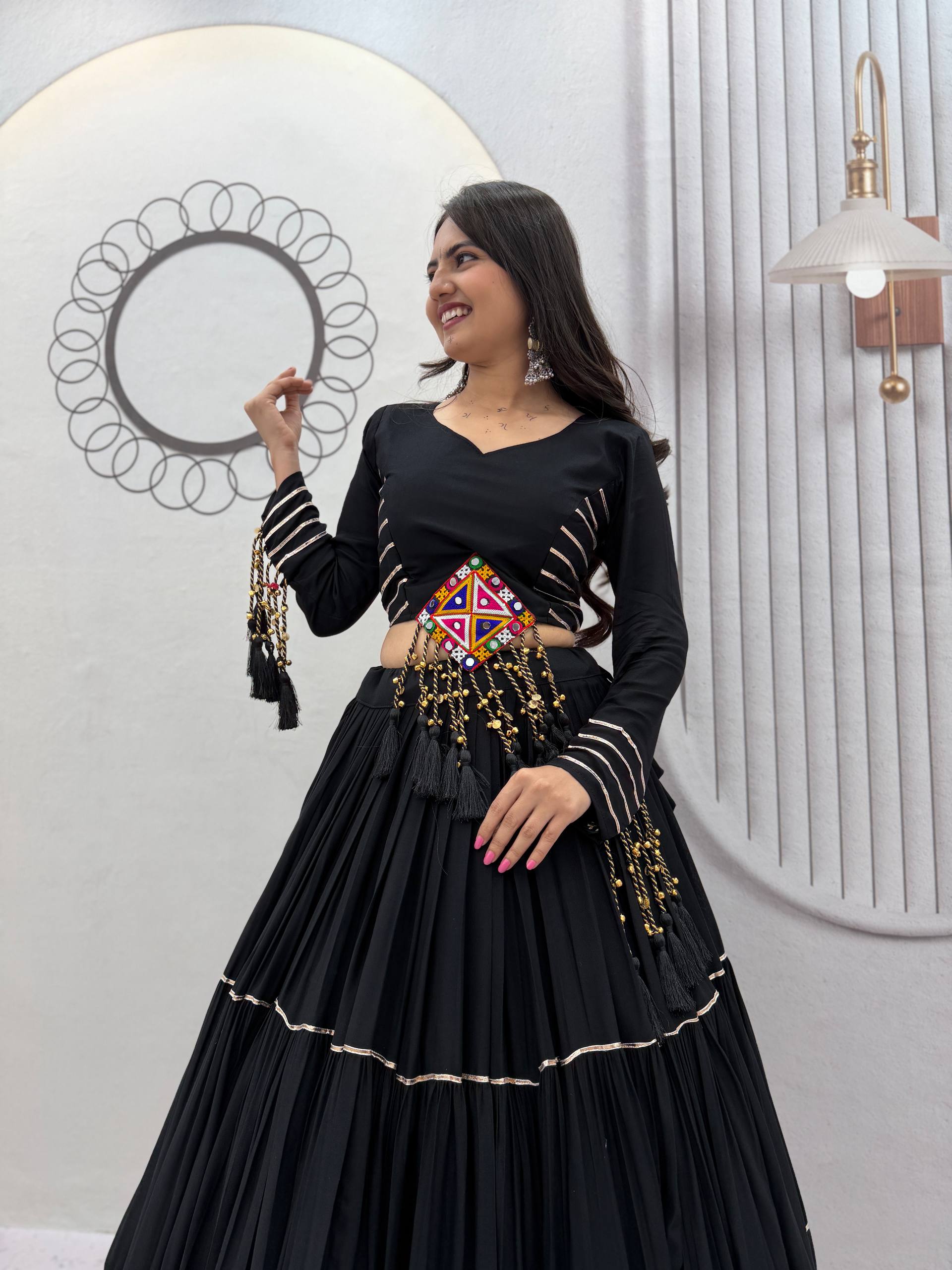 Women’s Pure Cotton Navratri Lehenga Choli with 9+ Meter Flair