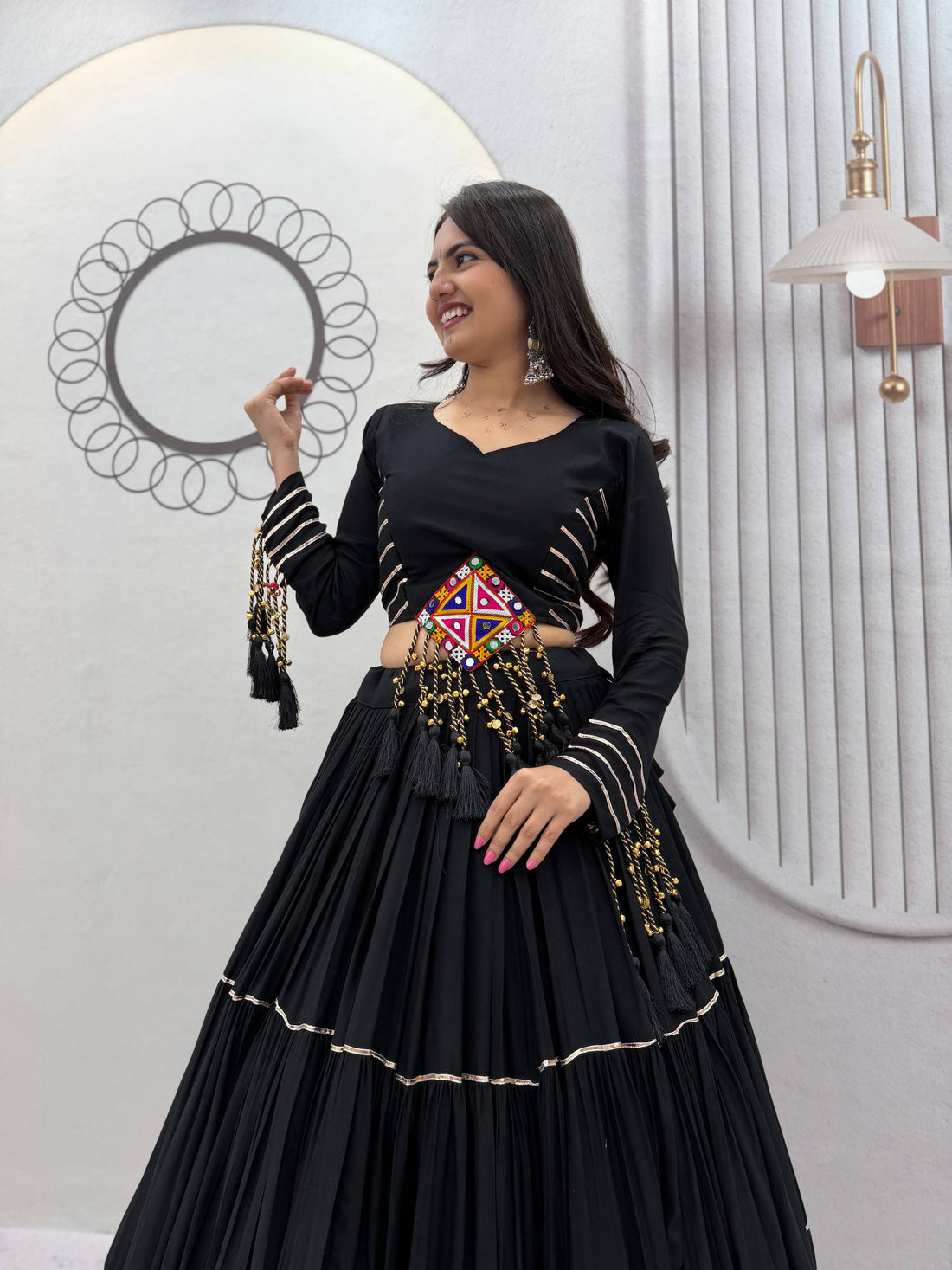 Women’s Pure Cotton Navratri Lehenga Choli with 9+ Meter Flair