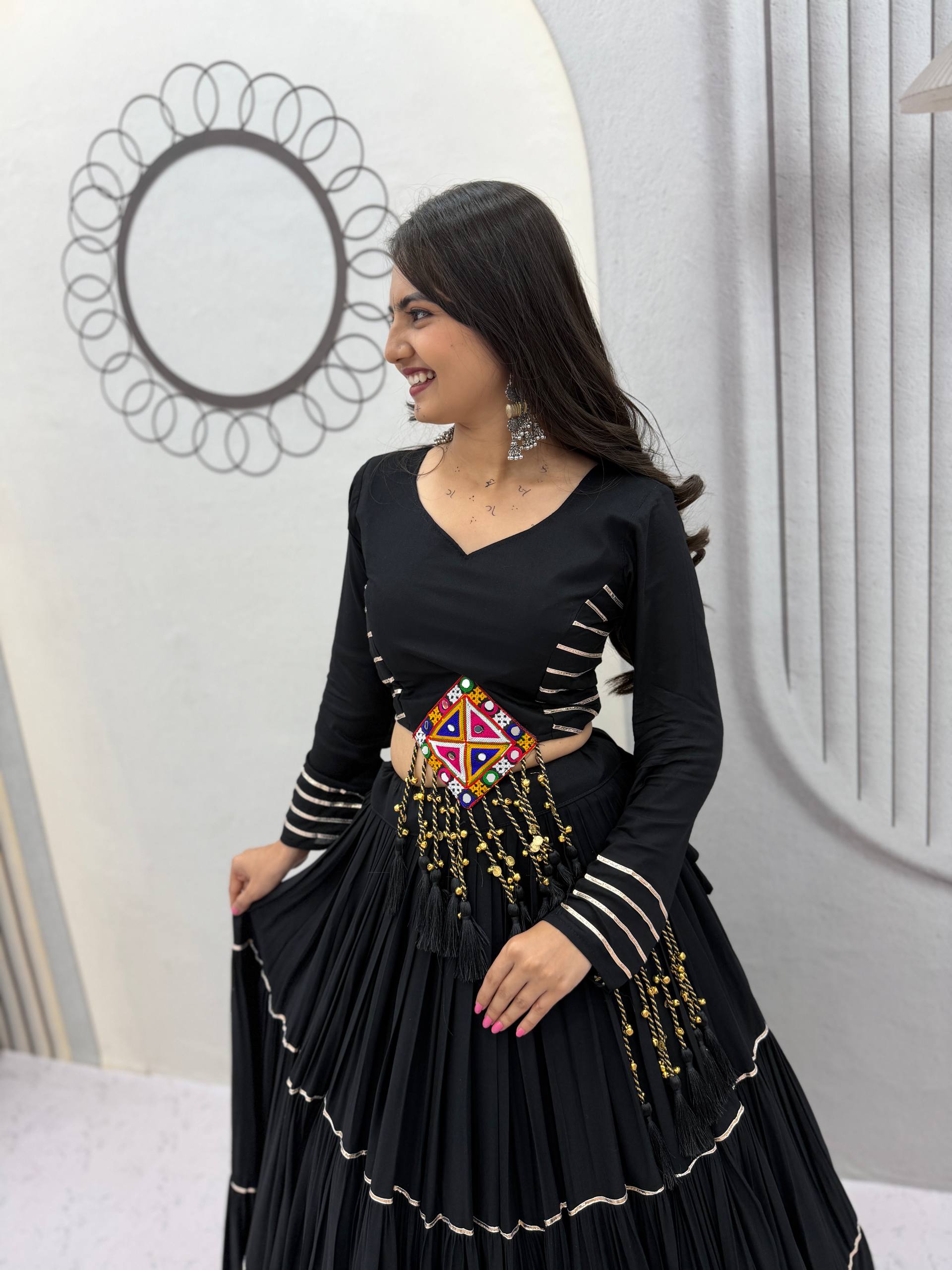 Women’s Pure Cotton Navratri Lehenga Choli with 9+ Meter Flair