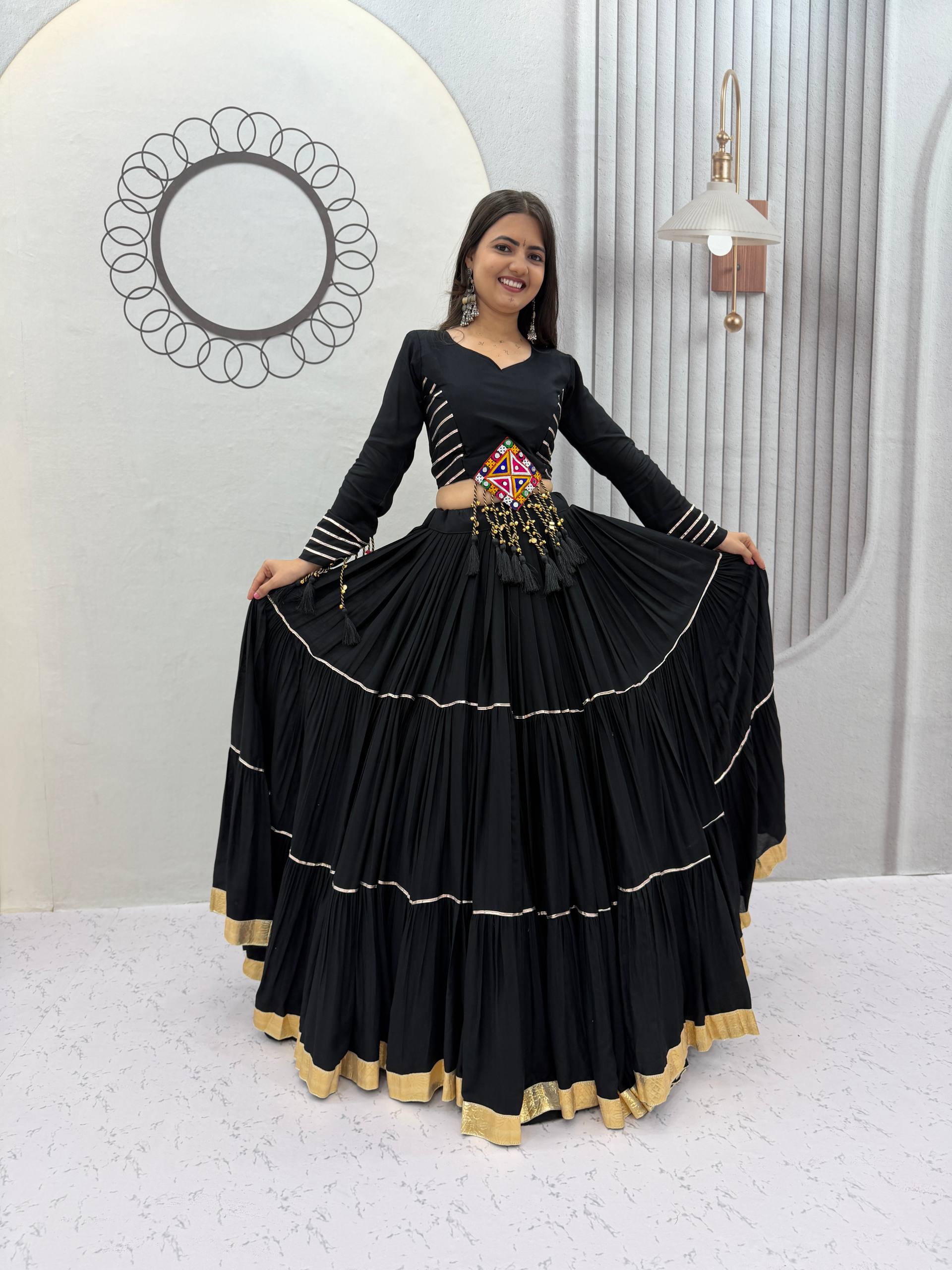 Women’s Pure Cotton Navratri Lehenga Choli with 9+ Meter Flair