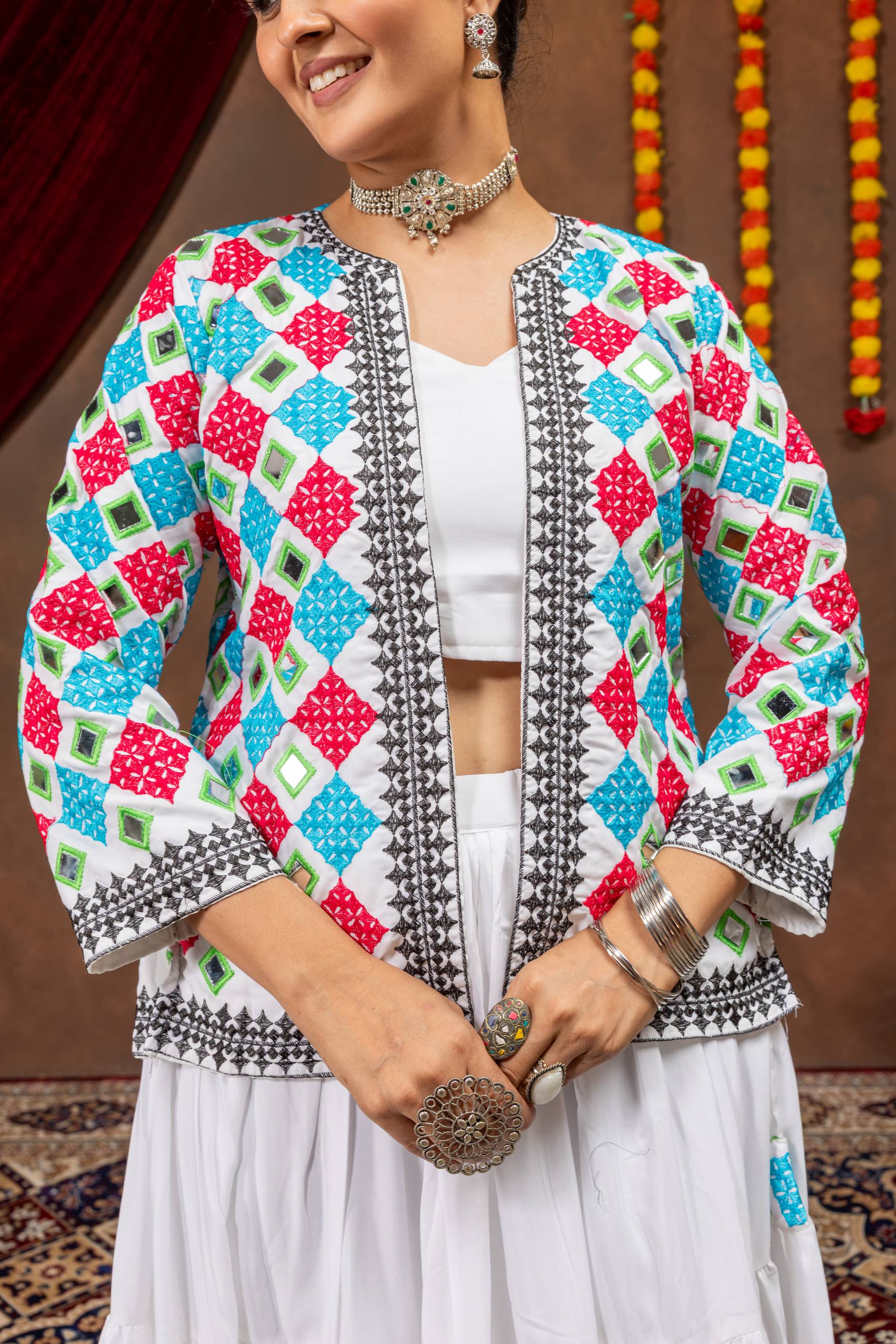 Women’s Pure Rayon Lehenga Choli with Heavy Embroidered Mirror Work Koti & 6 Meter Flair