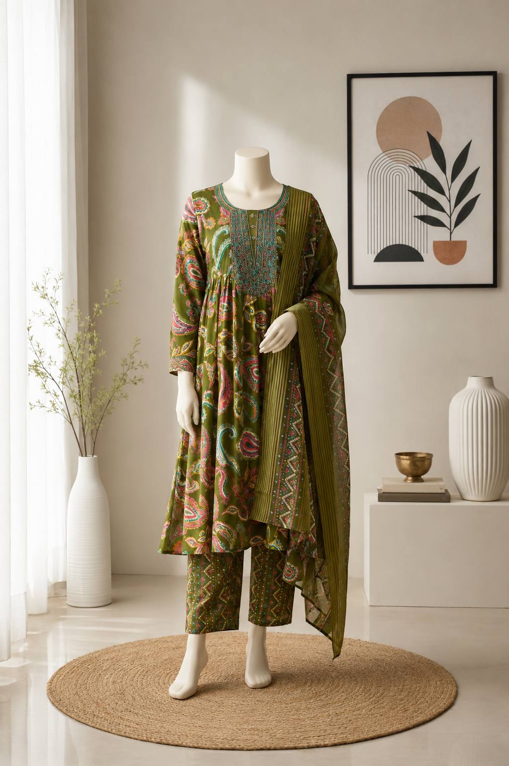 Premium Muslin Suit with Beautiful Printed Dupatta