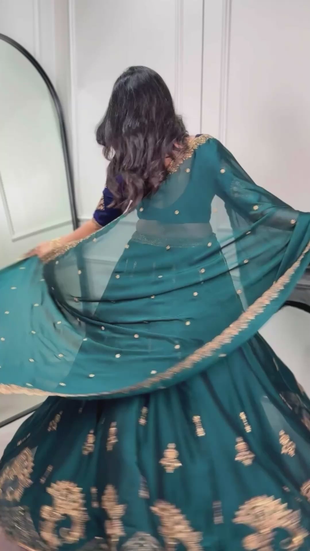 Rangoli Silk Lehenga Choli Set with Tube Beads, Sequins & Thread Embroidery Work